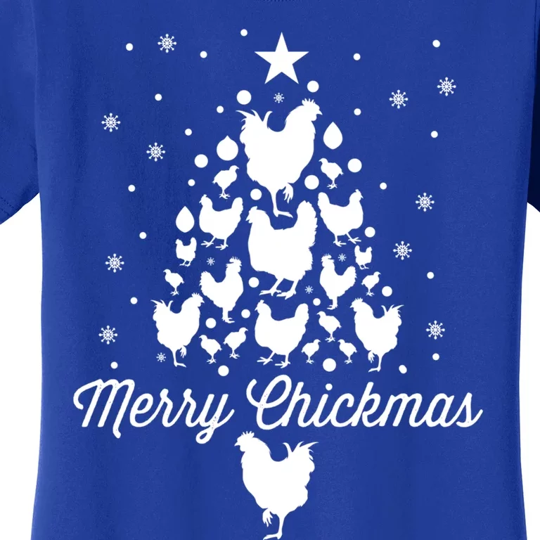 Merry Chickmas Christmas Chicken Tree Funny Poultry Gift Cool Gift Women's T-Shirt