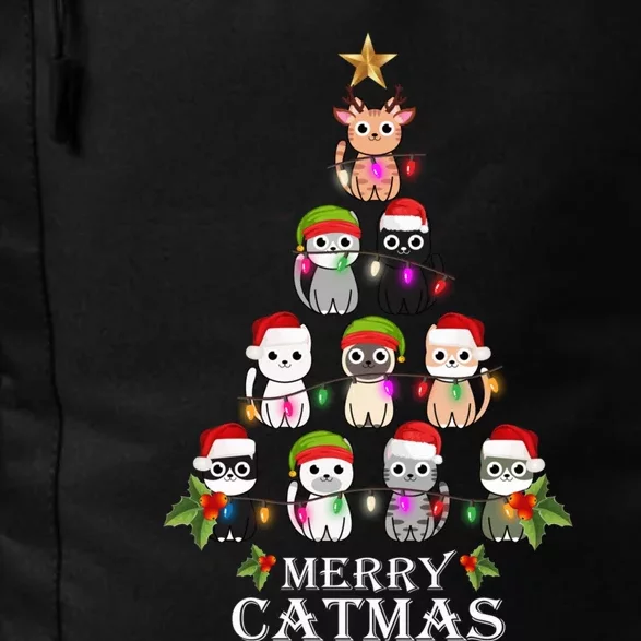 Merry Catmas Christmas Tree Cat Lover Daily Commute Backpack