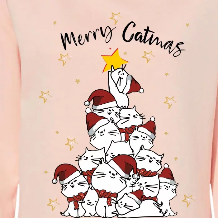 Merry Catmas Christmas Womens California Wash Sweatshirt