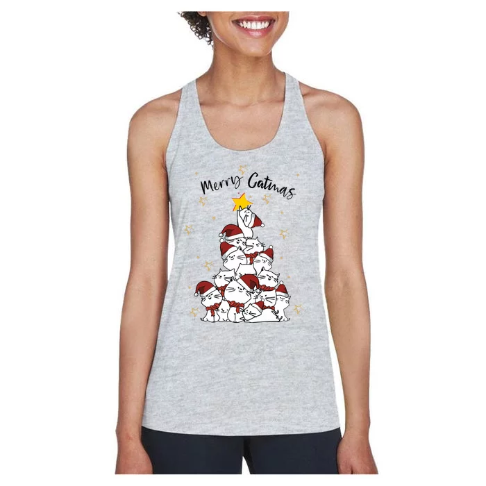 Merry Catmas Christmas Women's Racerback Tank