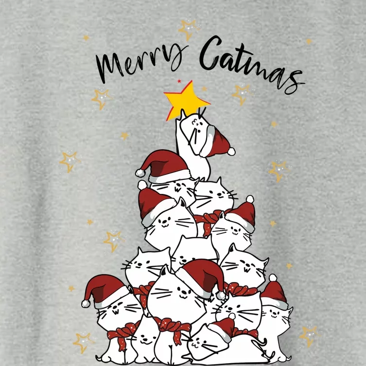 Merry Catmas Christmas Women's Crop Top Tee