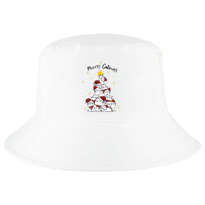 Merry Catmas Christmas Cool Comfort Performance Bucket Hat