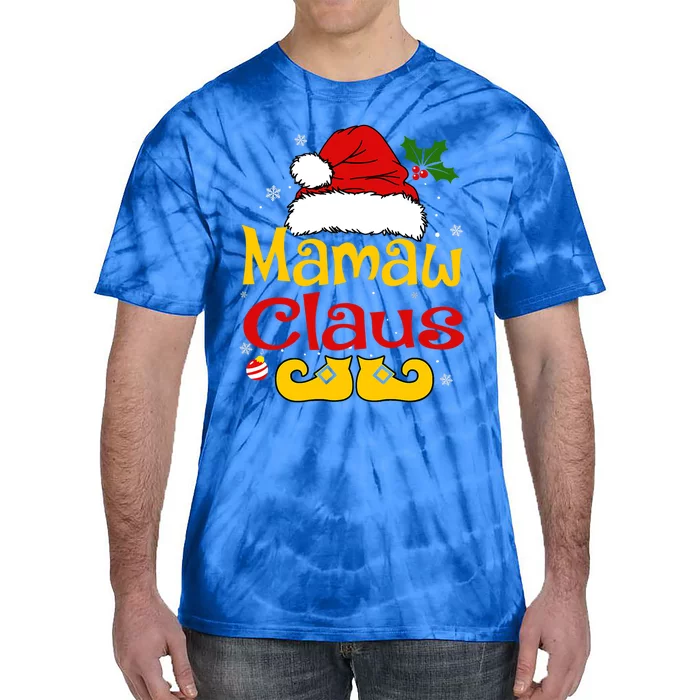 Mamaw Claus Cool Gift Santa Hat Matching Christmas Family Group Cool Gift Tie-Dye T-Shirt