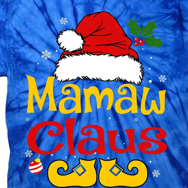 Mamaw Claus Cool Gift Santa Hat Matching Christmas Family Group Cool Gift Tie-Dye T-Shirt