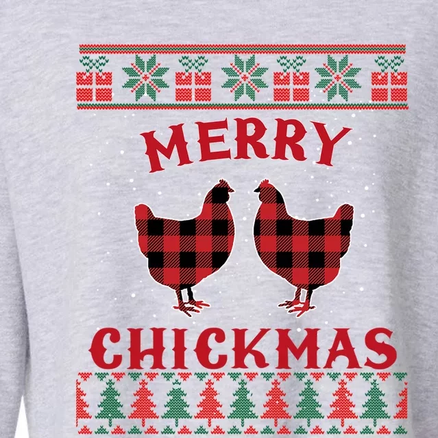 Merry Chickmas Christmas Chicken Ugly Christmas Sweater Great Gift Cropped Pullover Crew