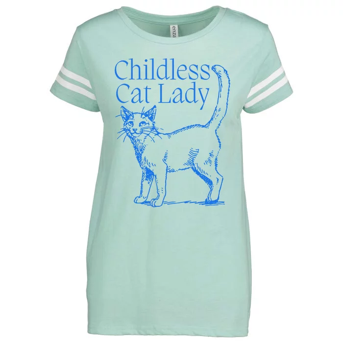 Meidastouch Childless Cat Lady Enza Ladies Jersey Football T-Shirt