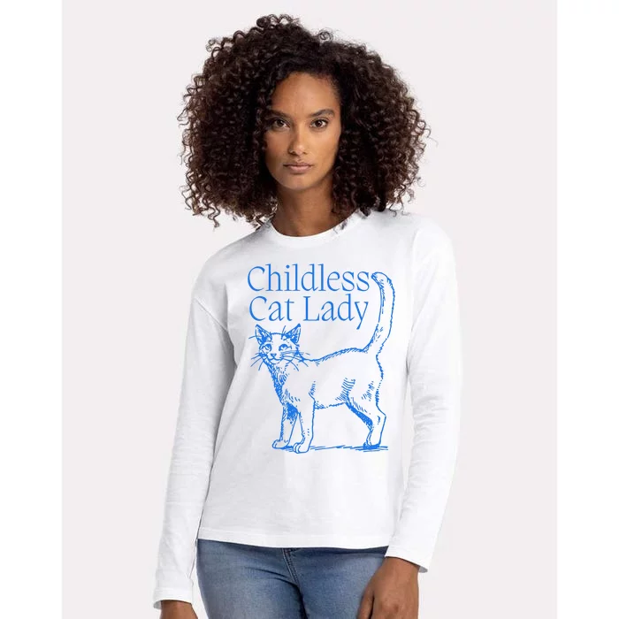 Meidastouch Childless Cat Lady Womens Cotton Relaxed Long Sleeve T-Shirt