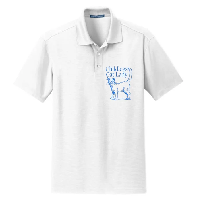 Meidastouch Childless Cat Lady Dry Zone Grid Performance Polo