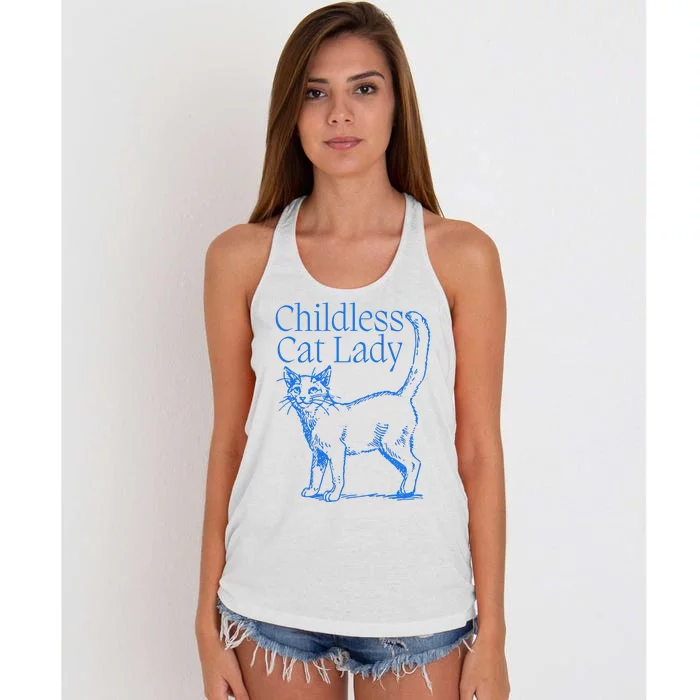 Meidastouch Childless Cat Lady Women's Knotted Racerback Tank