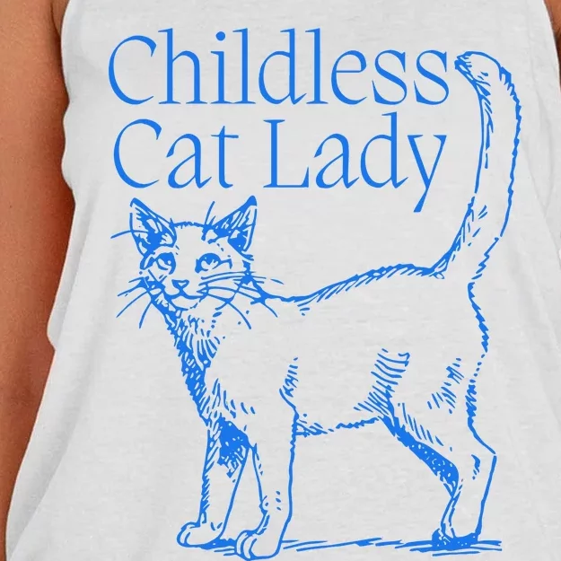 Meidastouch Childless Cat Lady Women's Knotted Racerback Tank