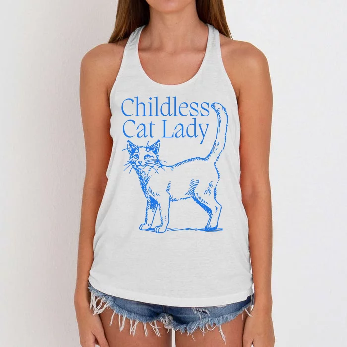 Meidastouch Childless Cat Lady Women's Knotted Racerback Tank