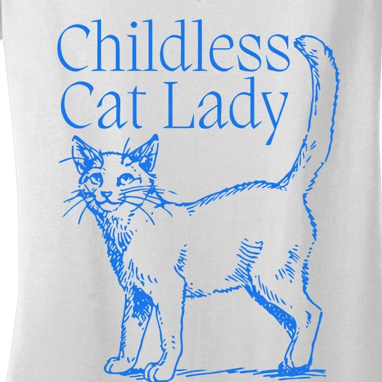 Meidastouch Childless Cat Lady Women's V-Neck T-Shirt