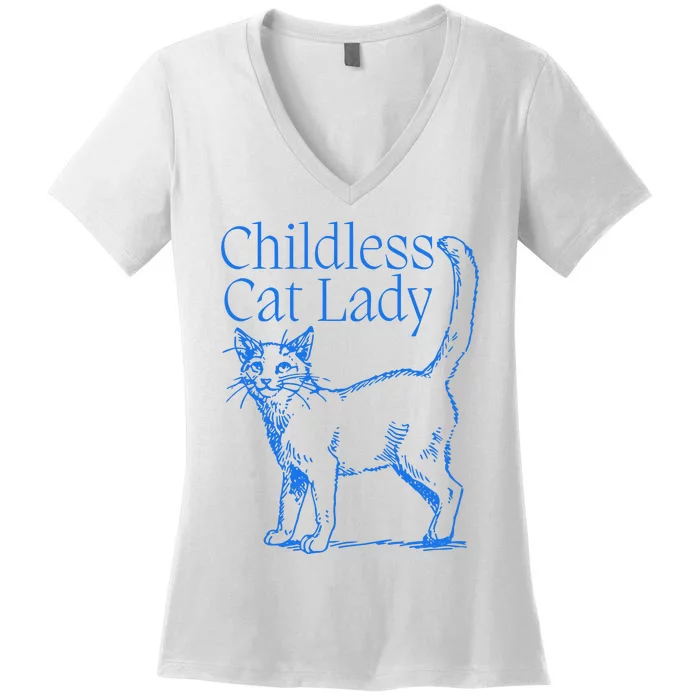 Meidastouch Childless Cat Lady Women's V-Neck T-Shirt