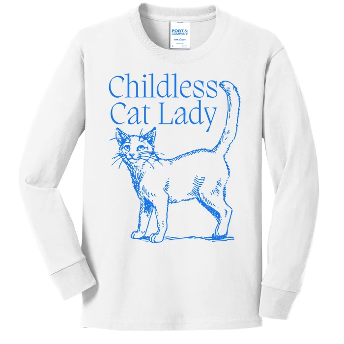 Meidastouch Childless Cat Lady Kids Long Sleeve Shirt