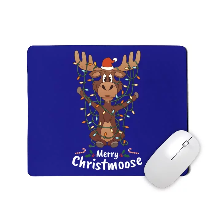 Merry Christmoose Christmas Moose Xmas Tree Lights Gift Mousepad