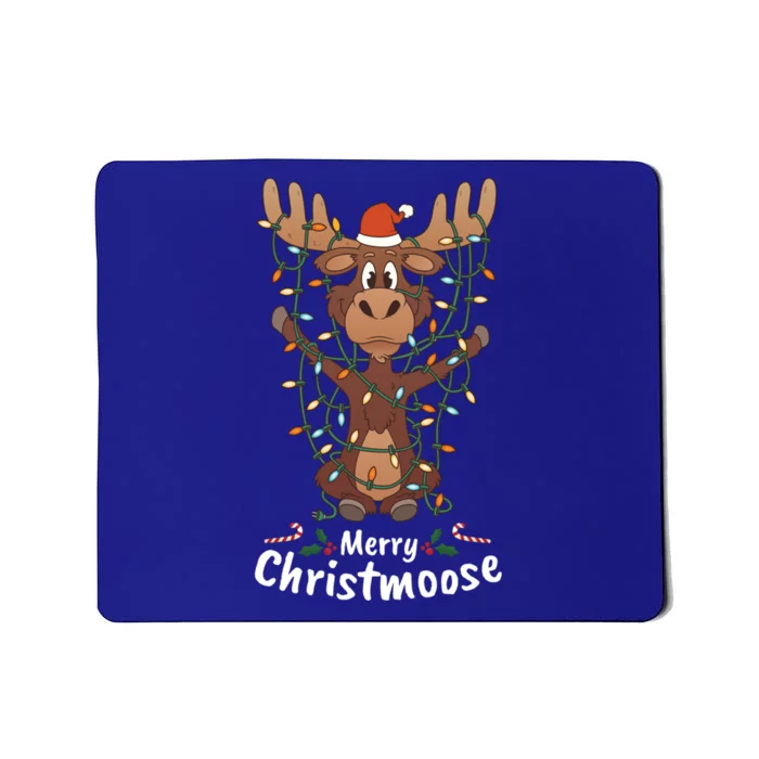 Merry Christmoose Christmas Moose Xmas Tree Lights Gift Mousepad