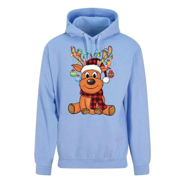 Merry Christmas Cute Reindeer Xmas Family Matching Unisex Surf Hoodie