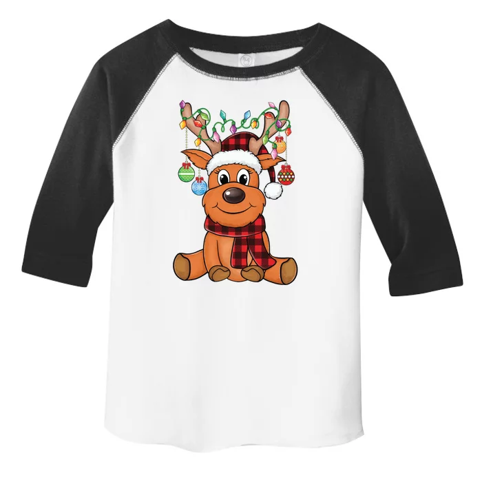 Merry Christmas Cute Reindeer Xmas Family Matching Toddler Fine Jersey T-Shirt