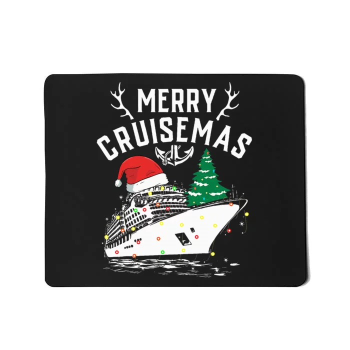 Merry Cruisemas Cruise Ship Family Christmas Funny Mousepad