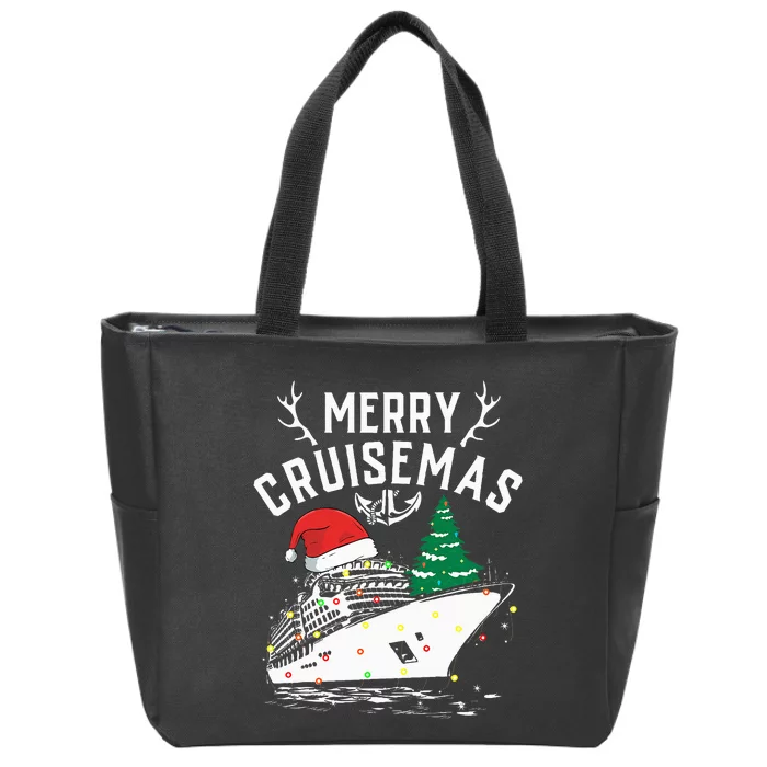 Merry Cruisemas Cruise Ship Family Christmas Funny Zip Tote Bag