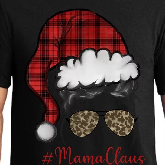 Mama Claus Cool Messy Bun Mom Funny Christmas Gift Pajama Set