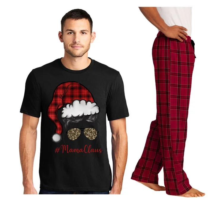 Mama Claus Cool Messy Bun Mom Funny Christmas Gift Pajama Set