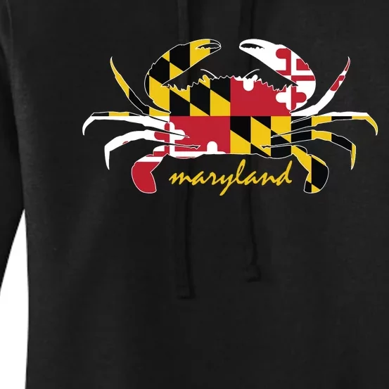 Maryland Crab Cute State Pride Flag Women's Pullover Hoodie