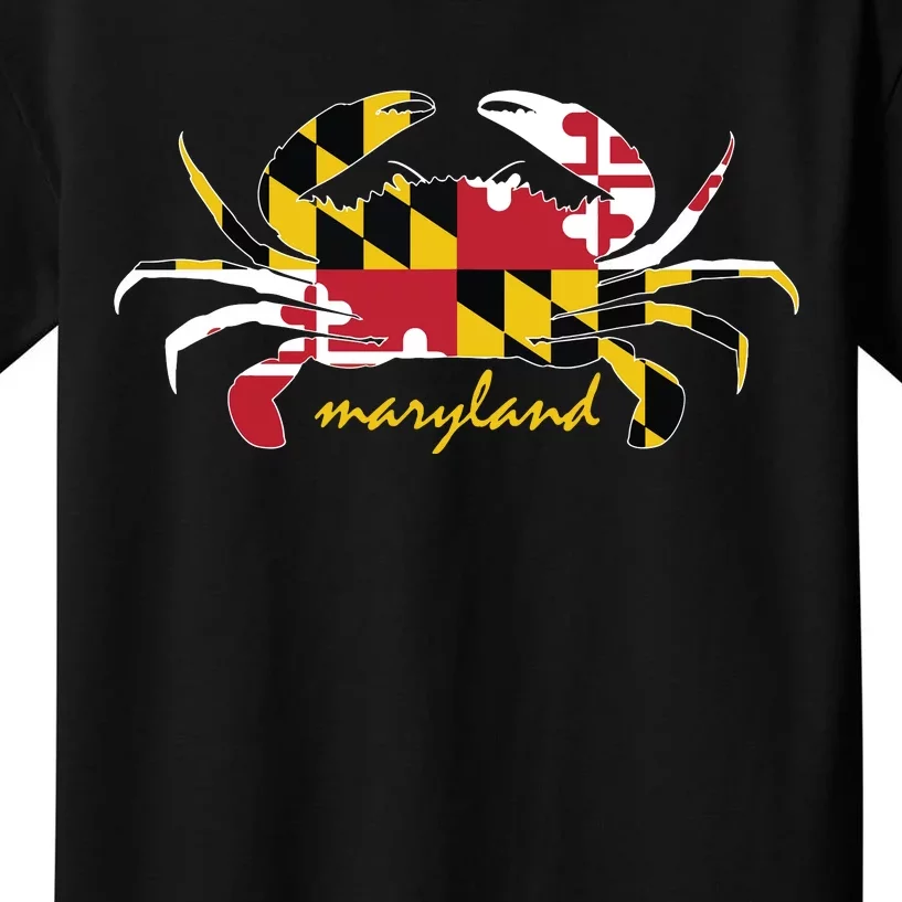 Maryland Crab Cute State Pride Flag Kids T-Shirt