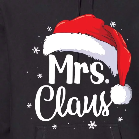 Mrs Claus Christmas Couples Matching His And Her Pajama Premium Hoodie