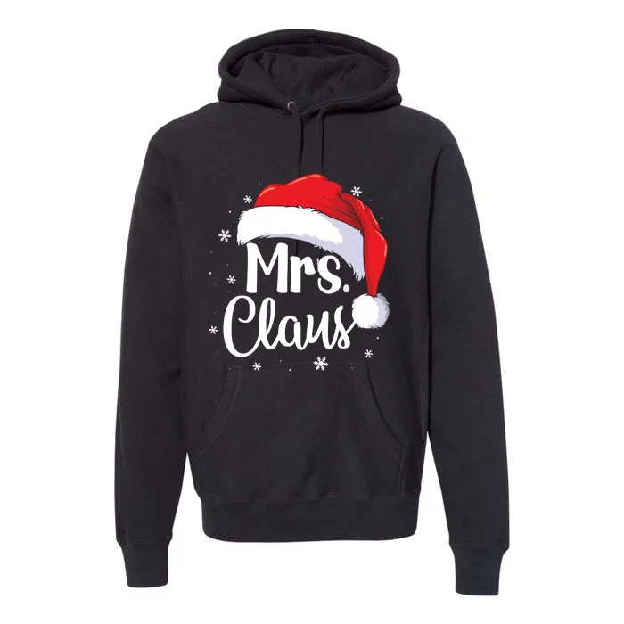 Mrs Claus Christmas Couples Matching His And Her Pajama Premium Hoodie