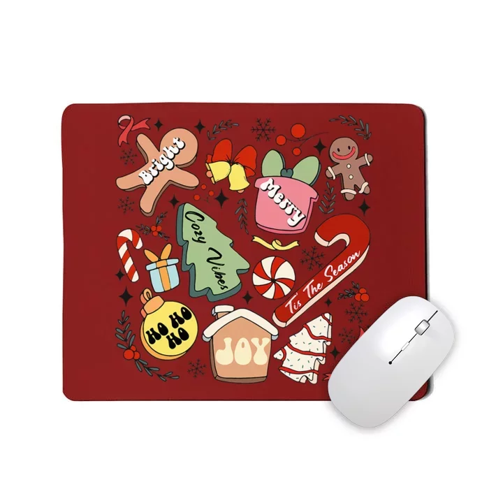 Merry Christmas Candy Cakes Gingerbread Cozy Vibes Mousepad