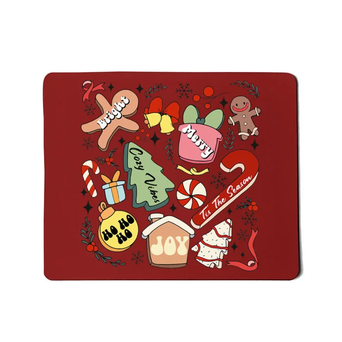 Merry Christmas Candy Cakes Gingerbread Cozy Vibes Mousepad