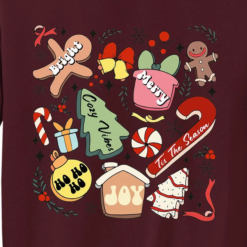 Merry Christmas Candy Cakes Gingerbread Cozy Vibes Tall Sweatshirt