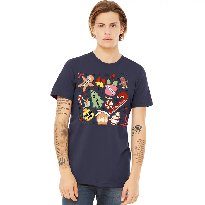 Merry Christmas Candy Cakes Gingerbread Cozy Vibes Premium T-Shirt