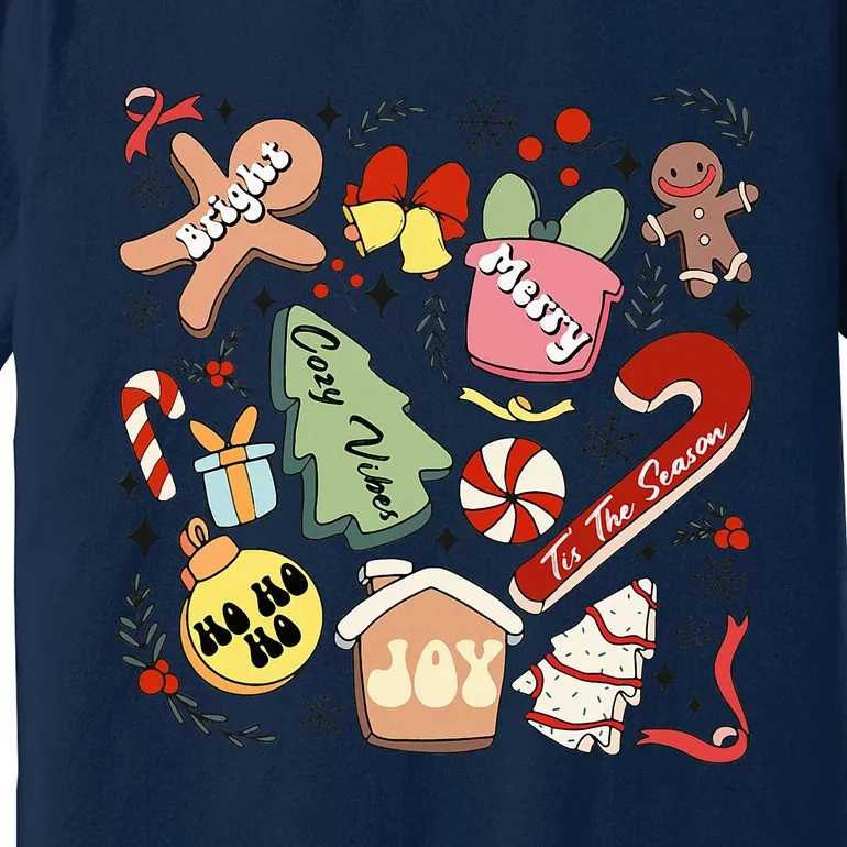 Merry Christmas Candy Cakes Gingerbread Cozy Vibes Premium T-Shirt