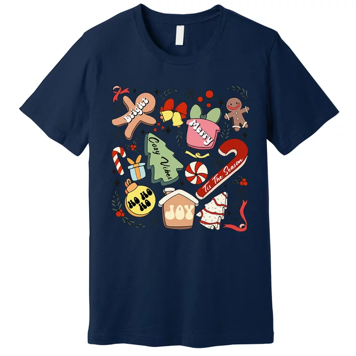 Merry Christmas Candy Cakes Gingerbread Cozy Vibes Premium T-Shirt