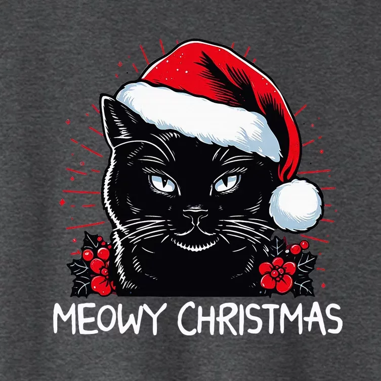 Merry Christmas Celebration Happy Xmas Christmas Black Cat Women's Crop Top Tee