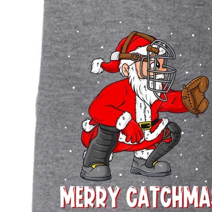 Merry Catchmas Christmas Santa Claus Baseball Catcher Xmas Gift Doggie 3-End Fleece Hoodie