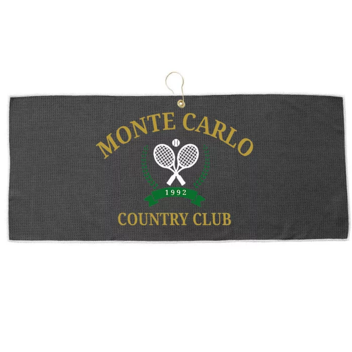 Monte Carlo Country Club Vintage Tennis Aesthetic Large Microfiber Waffle Golf Towel