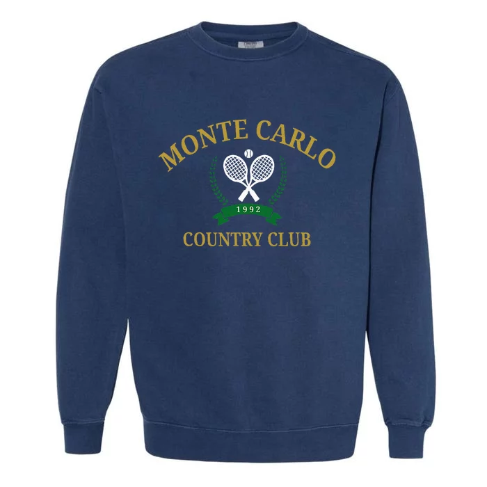 Monte Carlo Country Club Vintage Tennis Aesthetic Garment-Dyed Sweatshirt