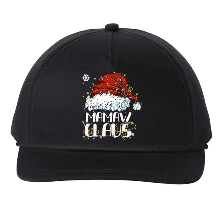 Mamaw Claus Christmas Santa Hat Matching Famiy Pajamas Group Meaningful Gift Snapback Five-Panel Rope Hat