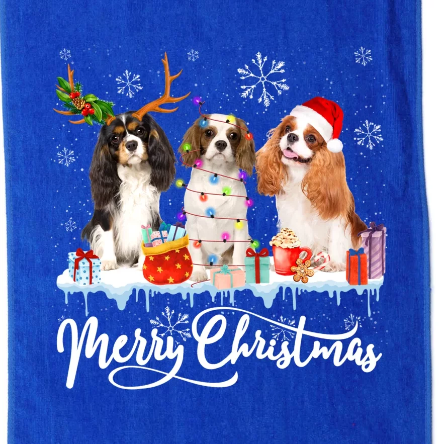 Merry Christmas Cavalier King Charles Spaniel Santa Light Gift Platinum Collection Golf Towel