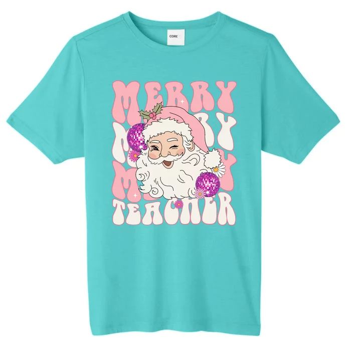 Merry Christmas Cute Teacher Disco Santa ChromaSoft Performance T-Shirt