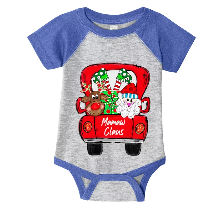 Mamaw Clause Christmas Truck Reindeer Santa Gift Infant Baby Jersey Bodysuit