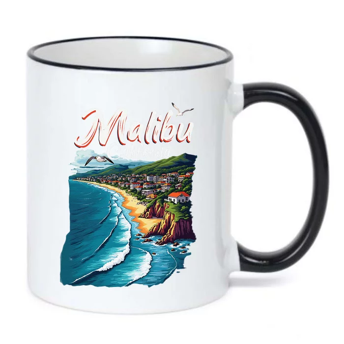 Malibu California Coastal Scenic Beach Black Color Changing Mug