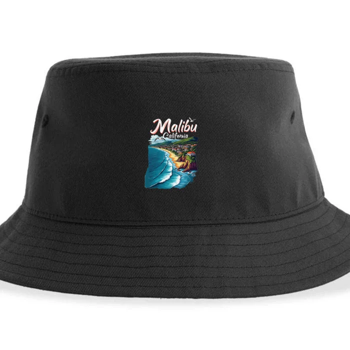 Malibu California Coastal Scenic Beach Sustainable Bucket Hat