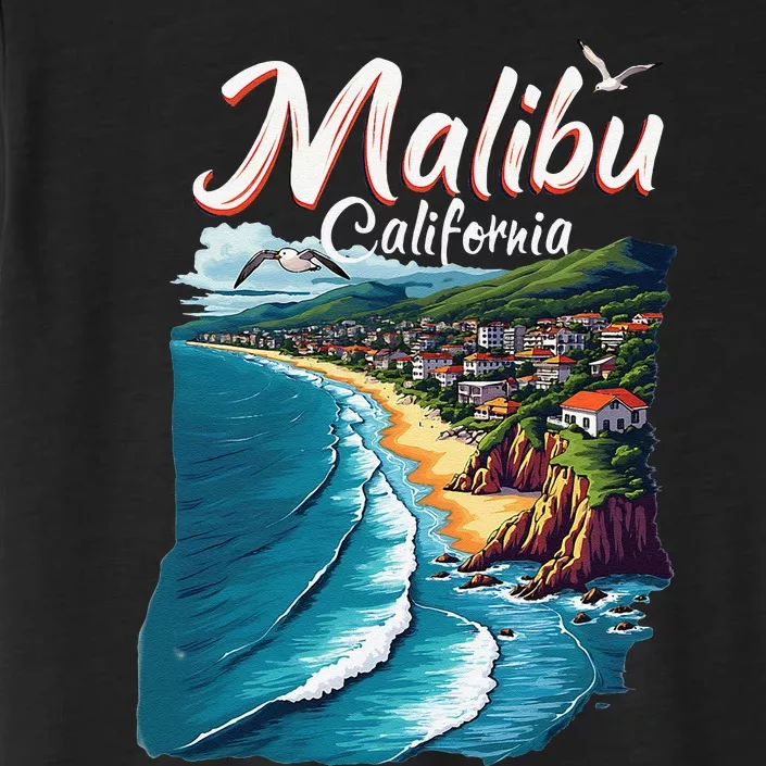 Malibu California Coastal Scenic Beach ChromaSoft Performance T-Shirt