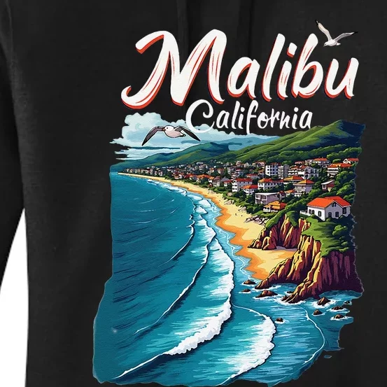 Malibu California Coastal Scenic Beach Women's Pullover Hoodie