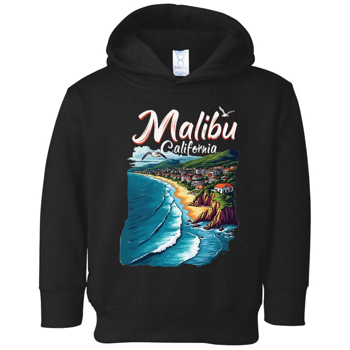 Malibu California Coastal Scenic Beach Toddler Hoodie