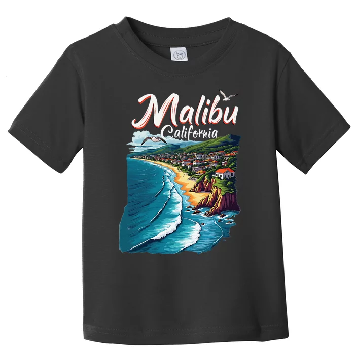 Malibu California Coastal Scenic Beach Toddler T-Shirt